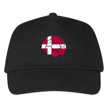 Denmark Soccer Ball Fußball - Kinder Basecap - Schwarz - Vorne
