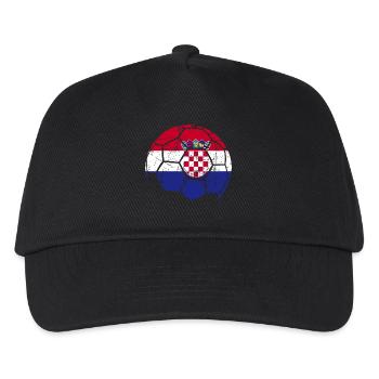 Croatia Soccer Ball Fußball - Kinder Basecap - Schwarz - Vorne