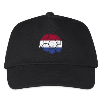 Netherlands Soccer Ball Fußball - Kinder Basecap - Schwarz - Vorne