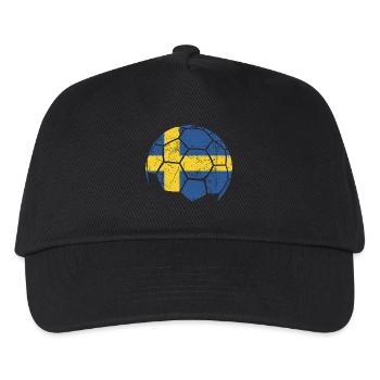 Sweden Soccer Ball Fußball - Kinder Basecap - Schwarz - Vorne