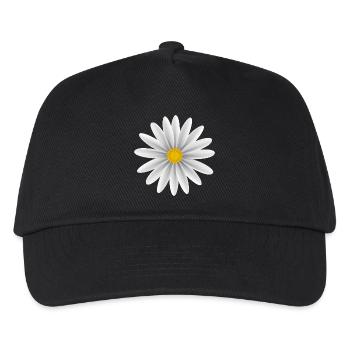 Weiße Daisy Top Down - Kinder Basecap - Schwarz - Vorne