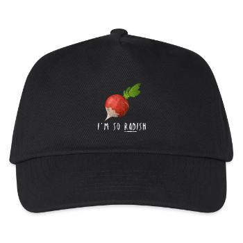 Ölrettich Hobbykoch Gastronomie Humor Geschenk - Kinder Basecap - Schwarz - Vorne