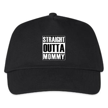 Straight Outta Mommy - Kinder Basecap - Schwarz - Vorne