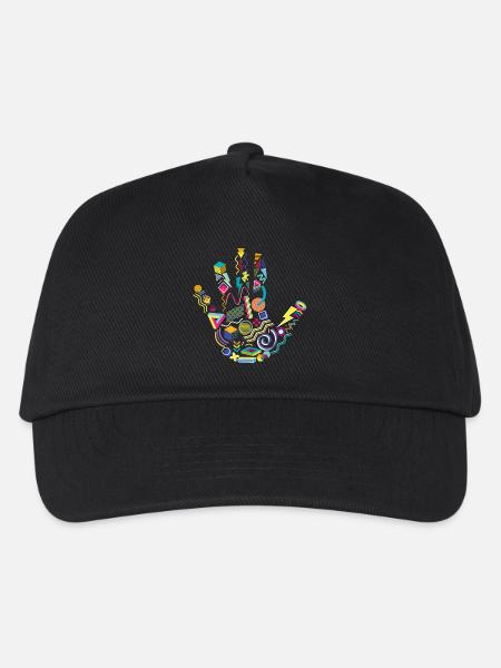 Achtziger Hand - Kinder Basecap - Schwarz