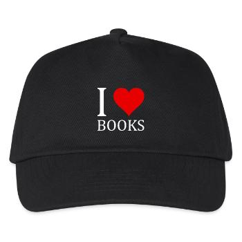I love Books Design - Kinder Basecap - Schwarz - Vorne