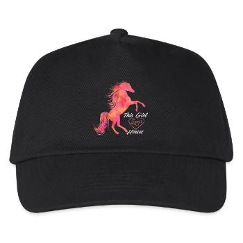 shirt de cheval pour les filles femmes belle Proverbe - Casquette de baseball Enfant - noir - Devant
