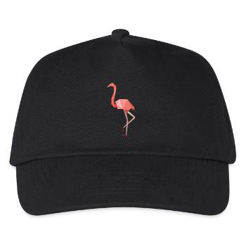 Flamingo auf einem Bein rosa modern - Kinder Basecap - Schwarz - Vorne
