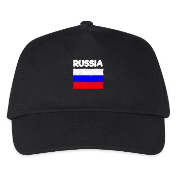 RUSSIA Russische Flagge - Shirt Hoodie - Kinder Basecap - Schwarz - Vorne