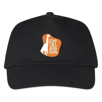 Stand Tall and reach your Goal Giraffe Motivation - Kinder Basecap - Schwarz - Vorne