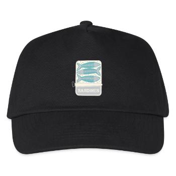 Sardinen, Dose, Angeln, Fisch, öl - Kinder Basecap - Schwarz - Vorne