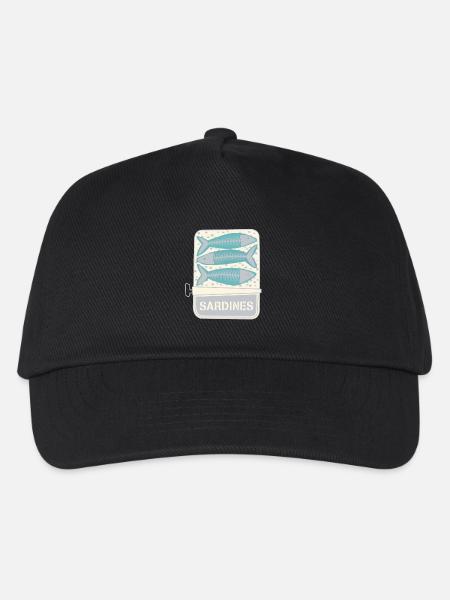 Sardinen, Dose, Angeln, Fisch, öl - Kinder Basecap - Schwarz