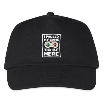 I paused my game to be here gaming - Kids’ Baseball Cap - black - Front