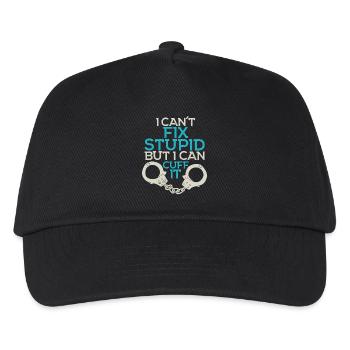 arrêter la stupidité - Police - Menottes - Casquette de baseball Enfant - noir - Devant