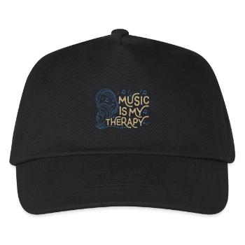 Die Musik ist meine Therapy Leben - Kinder Basecap - Schwarz - Vorne