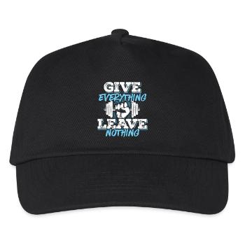 GIVE EVERYTHING LEAVE NOTHING Fitness Gym Wear - Kids’ Baseball Cap - black - Front