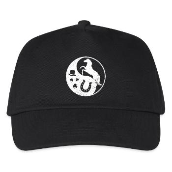 Ying Yang Pferd als Glücksbringer St. Patricks Day - Kinder Basecap - Schwarz - Vorne