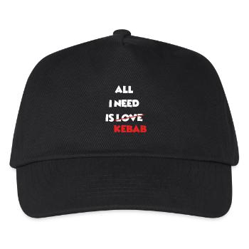 All I Need Is Kebab - Für Döner Fans - Kinder Basecap - Schwarz - Vorne