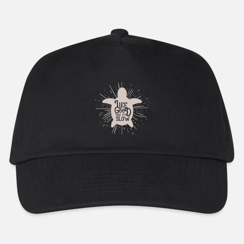 Life is Good Take it's Slow Turtle Gift - Kids’ Baseball Cap - black