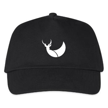 Reh Hirsch Design Logo Illustration Geschenk Idee - Kinder Basecap - Schwarz - Vorne