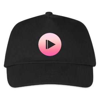 Einfaches schlichtes Pinkes pausier Design/Symbol - Kinder Basecap - Schwarz - Vorne