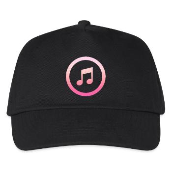 Schlichtes einfaches Pinkes Musik Design/Symbol - Kinder Basecap - Schwarz - Vorne