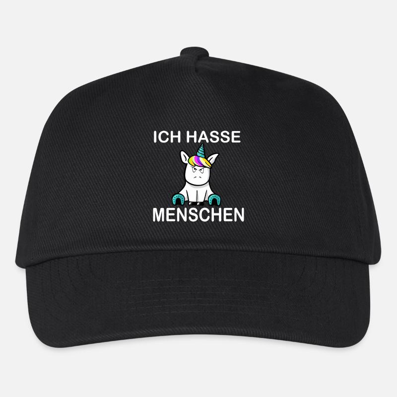 Ich hasse Menschen Einhorn - Kinder Basecap - Schwarz