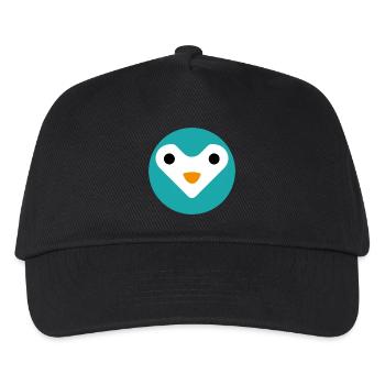 Minimalistische süße Eule - Kinder Basecap - Schwarz - Vorne