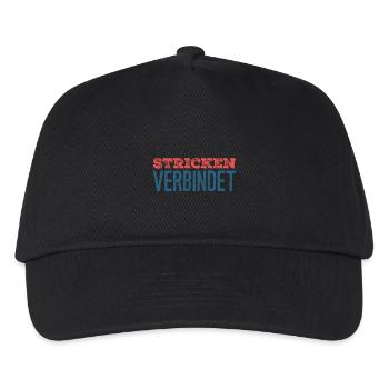 Stricken verbindet - Geschenkfür Stricker - Kinder Basecap - Schwarz - Vorne