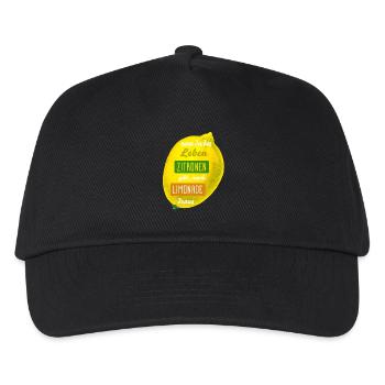 Zitronen, Limonade, lustige Sprüche - Kinder Basecap - Schwarz - Vorne