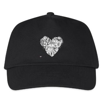 Mandala weiss schwarz - Kinder Basecap - Schwarz - Vorne