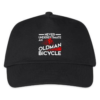 Never Underestimate Old Man with Bicycle - Kinder Basecap - Schwarz - Vorne