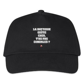 LA BATTERIE COÛTE CHER, T'AS PAS CYMBALES ? - Casquette de baseball Enfant - noir - Devant