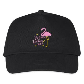 Flamingo fancy gift summer pink bird tropical - Kids’ Baseball Cap - black - Front