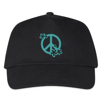 FRIEDEN UND LIEBE - Kinder Basecap - Schwarz - Vorne