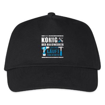 König der Handwerker | Handwerk Baustelle Geschenk - Kinder Basecap - Schwarz - Vorne