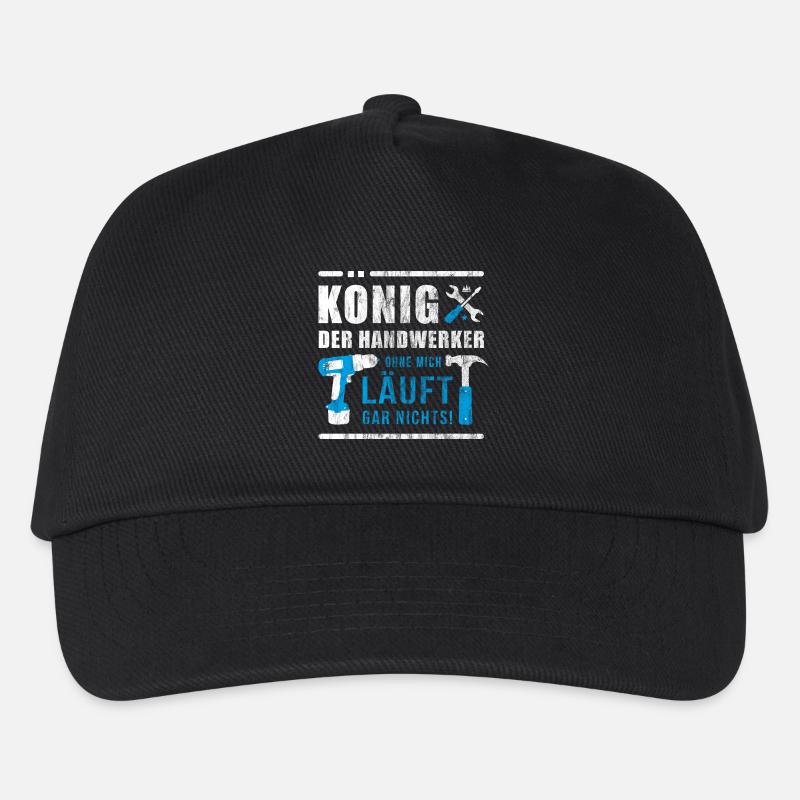 König der Handwerker | Handwerk Baustelle Geschenk - Kinder Basecap - Schwarz