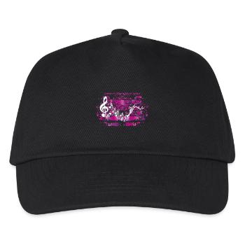 Musik Musiker Noten Notenschlüssel Grunge Geschenk - Kinder Basecap - Schwarz - Vorne