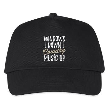 Musik Shirt - Kinder Basecap - Schwarz - Vorne