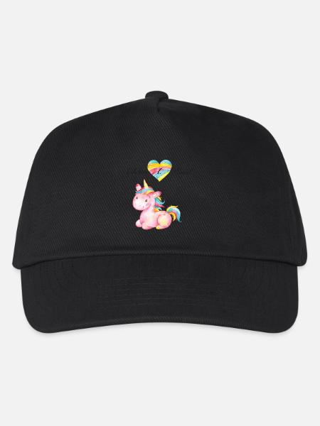Einhorn Unicorn 1.Klasse Schulanfang Pferd Mädchen - Kinder Basecap - Schwarz