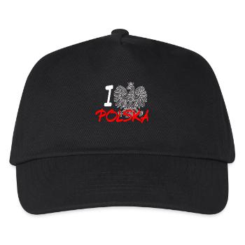 POLSKA - I Love Polska - Geschenk - Polska - shirt - Kinder Basecap - Schwarz - Vorne