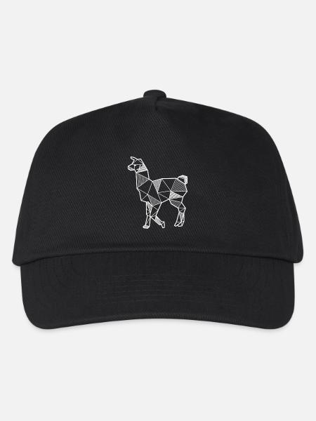 Lama Tier Geschenk Alpaka geometrisch Hipster wild - Kinder Basecap - Schwarz