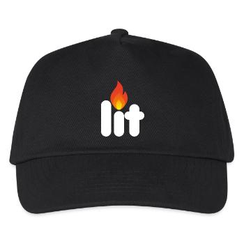 allumé blanc - Casquette de baseball Enfant - noir - Devant