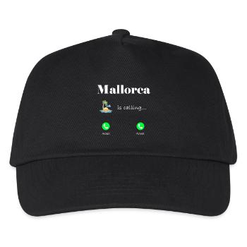 Mallorca is calling, Lustiges Geschenkidee Palme - Kinder Basecap - Schwarz - Vorne