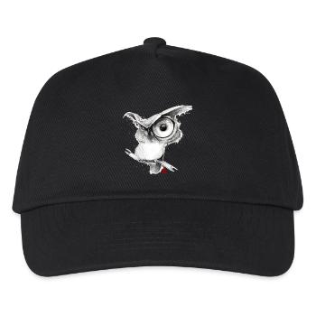 Skizzenhafte Eule - Kinder Basecap - Schwarz - Vorne