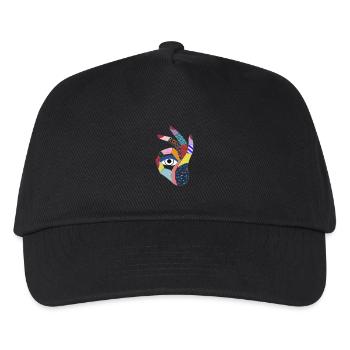 yeux regarde à travers une main dans le pop art style - Casquette de baseball Enfant - noir - Devant