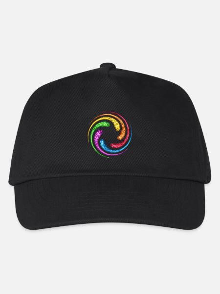 Infinity Spirale Unendlichkeit Steine Regenbogen - Kinder Basecap - Schwarz