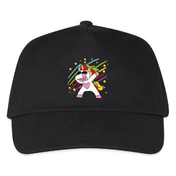 Dabbing Einhorn - Kinder Basecap - Schwarz - Vorne