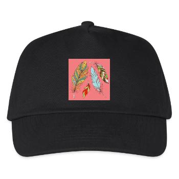 Federn - Kinder Basecap - Schwarz - Vorne