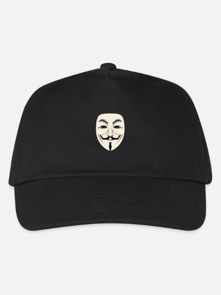 Anonymous Maske - Kinder Basecap - Schwarz