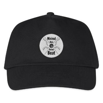 Minimal Music - Maximum Beat, Clubbing Musik Wear - Kinder Basecap - Schwarz - Vorne